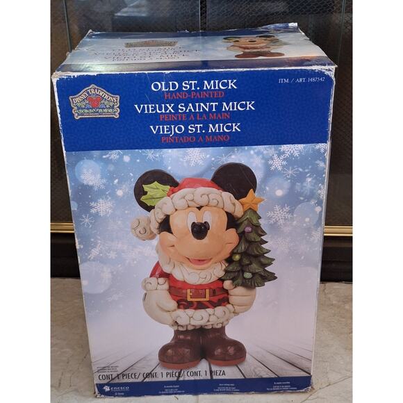 JIM SHORE 17” inch Mickey Mouse Old St. Mick Christmas Holiday Greeter By Disney - Picture 3 of 13